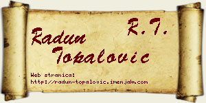 Radun Topalović vizit kartica